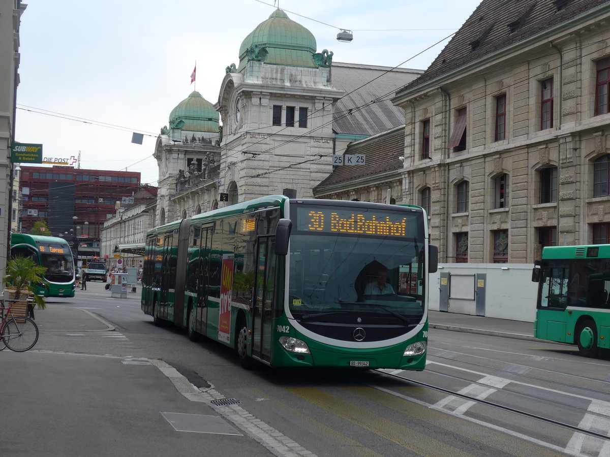 (207'418) - BVB Basel - Nr. 7042/BS 99'342 - Mercedes am 6. Juli 2019 beim Bahnhof Basel