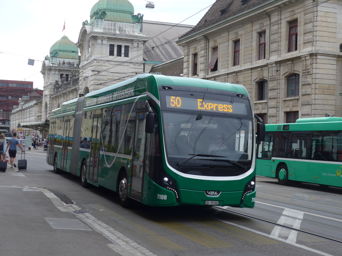 (207'419) - BVB Basel - Nr. 7100/BS 99'100 - VDL am 6. Juli 2019 beim Bahnhof Basel