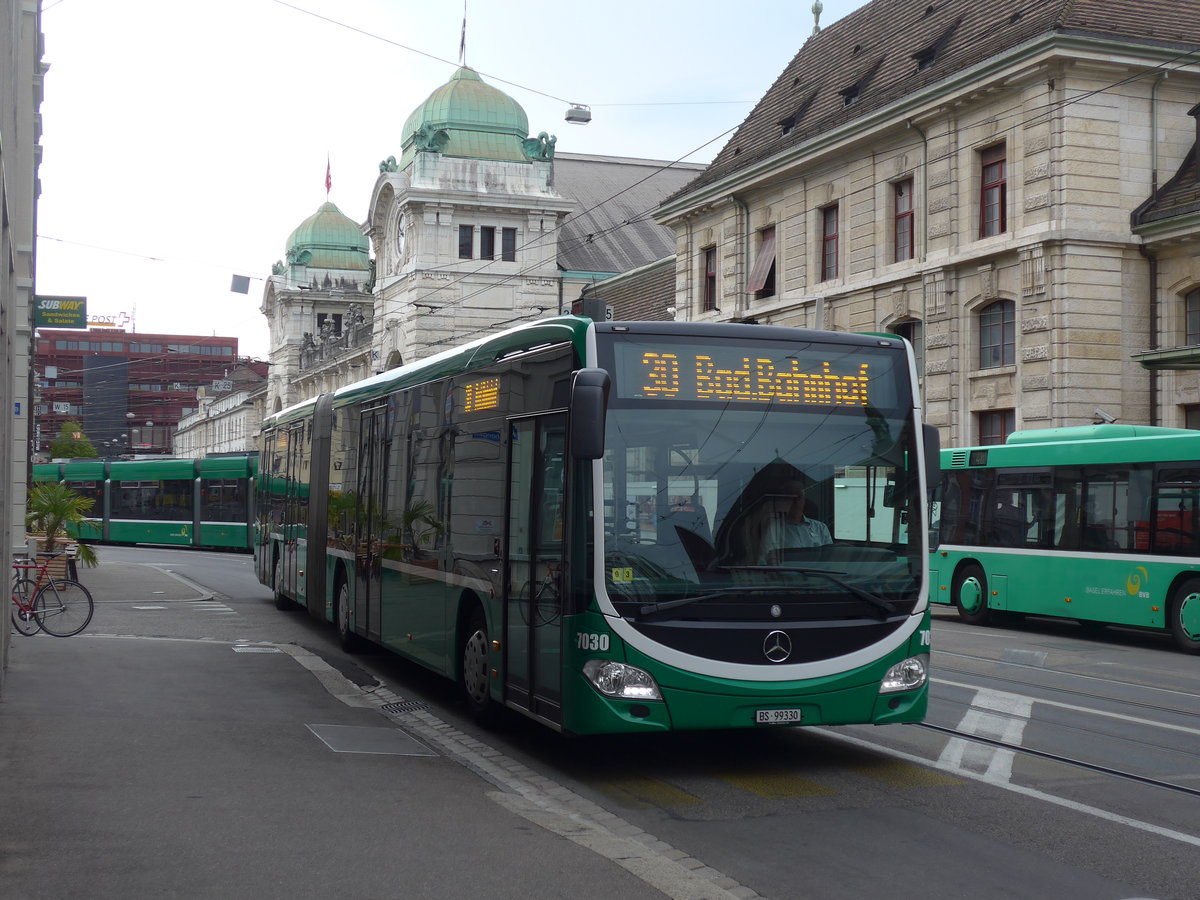 (207'420) - BVB Basel - Nr. 7030/BS 99'330 - Mercedes am 6. Juli 2019 beim Bahnhof Basel