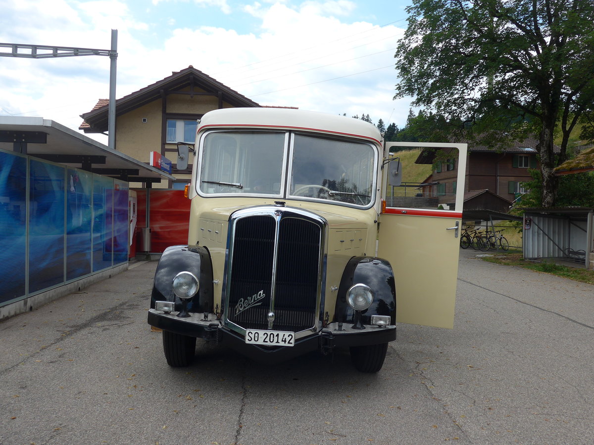 (207'465) - Steiner, Messen - SO 20'142 - Berna/Hess (ex Brtschi, Biberen) am 7. Juli 2019 beim Bahnhof Emmenmatt