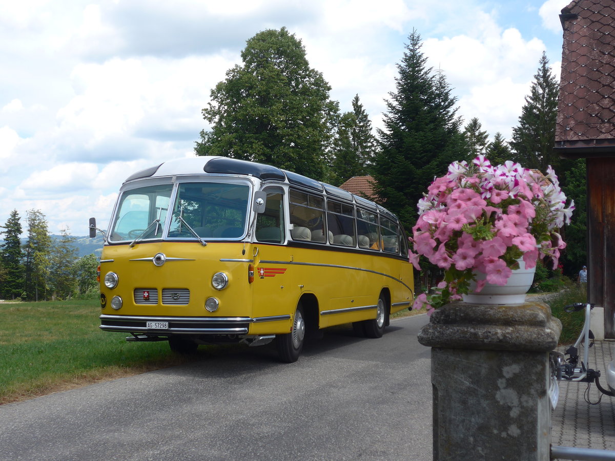 (207'503) - Zimmerli J., Oftringen - AG 57'298 - Berna/Tscher (ex Stutz, Oberlunkhofen; ex Leu, Schongau; ex Wicki, Bremgarten; ex P 22'054; ex P 20'704) am 7. Juli 2019 in Waldhusern, Kurhaus