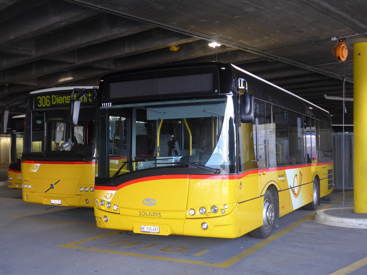 (207'557) - PostAuto Bern - Nr. 481/BE 745'481 - Solaris am 7. Juli 2019 in Bern, Postautostation