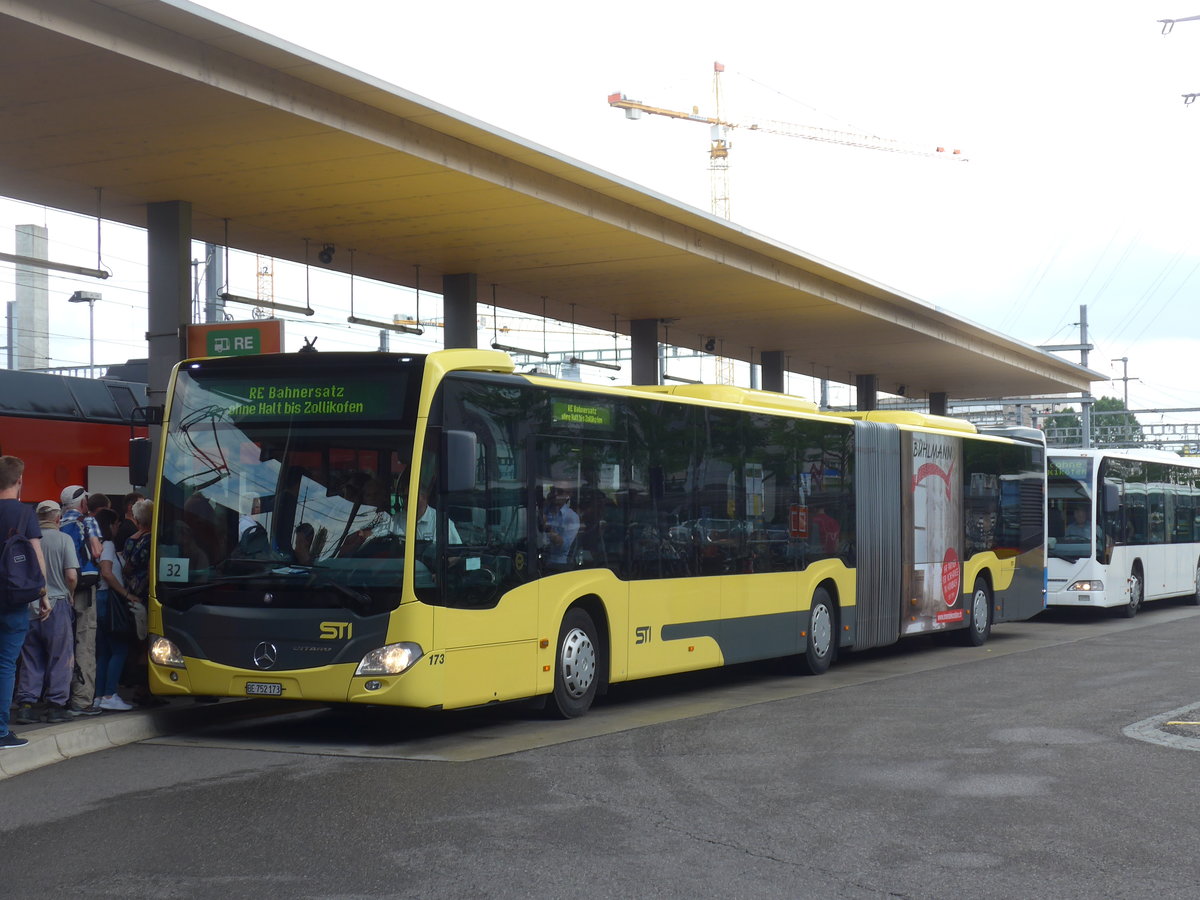 (207'617) - STI Thun - Nr. 173/BE 752'173 - Mercedes am 8. Juli 2019 beim Bahnhof Zollikofen