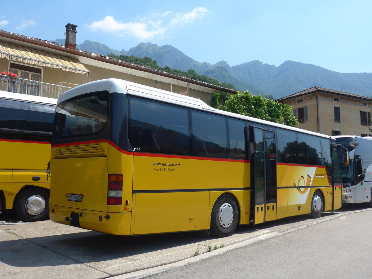 (208'053) - Chiesa, Riazzino - TI 176'092 - Neoplan (ex Autopostale, Muggio; ex Schera, Muggio; ex AutoPostale Ticino-Moesano Nr. 509; ex P 25'849) am 21. Juli 2019 in Maroggia, Garage Merzaghi