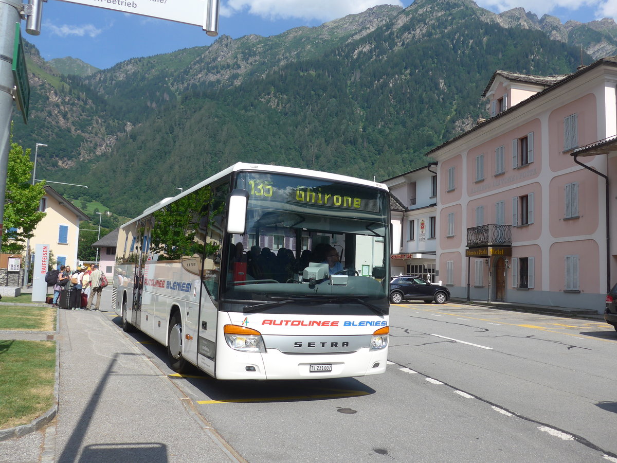 (208'087) - ABl Biasca - Nr. 7/TI 231'007 - Setra am 21. Juli 2019 in Olivone, Posta