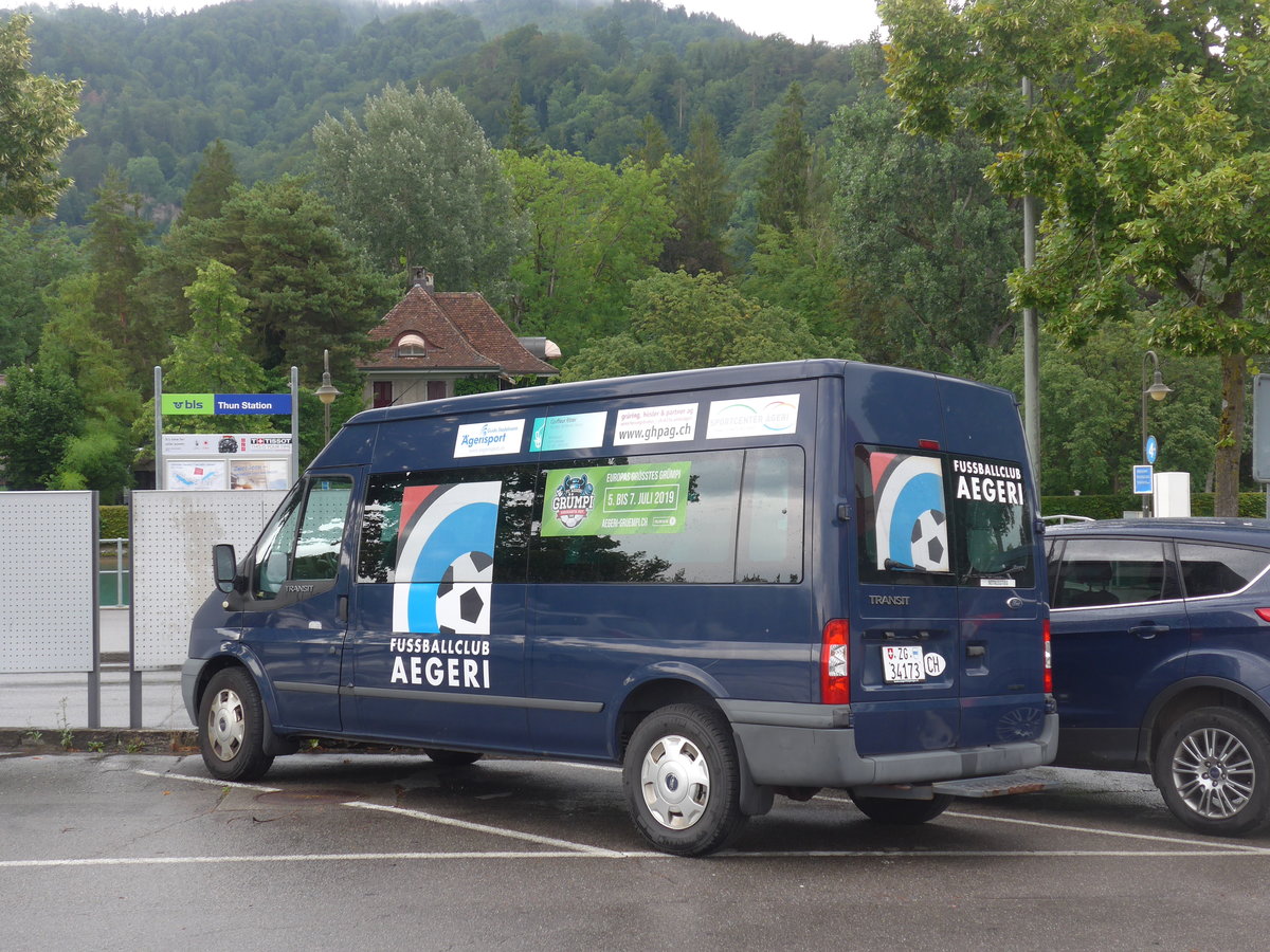 (208'164) - Fussballclub, Aegeri - ZG 34'173 - Ford am 27. Juli 2019 in Thun, Rosenau