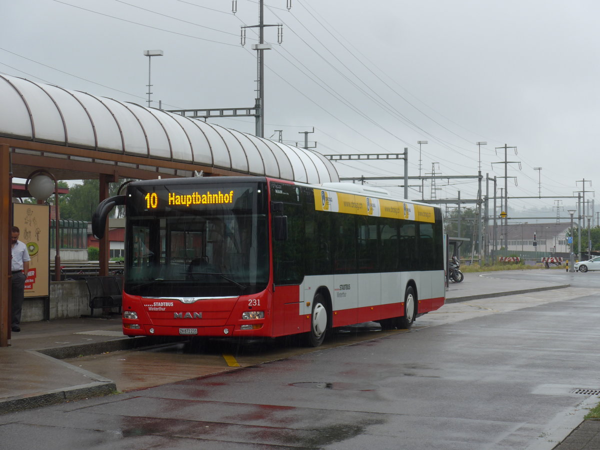 (208'170) - SW Winterthur - Nr. 231/ZH 872'231 - MAN am 28. Juli 2019 beim Bahnhof Oberwinterthur