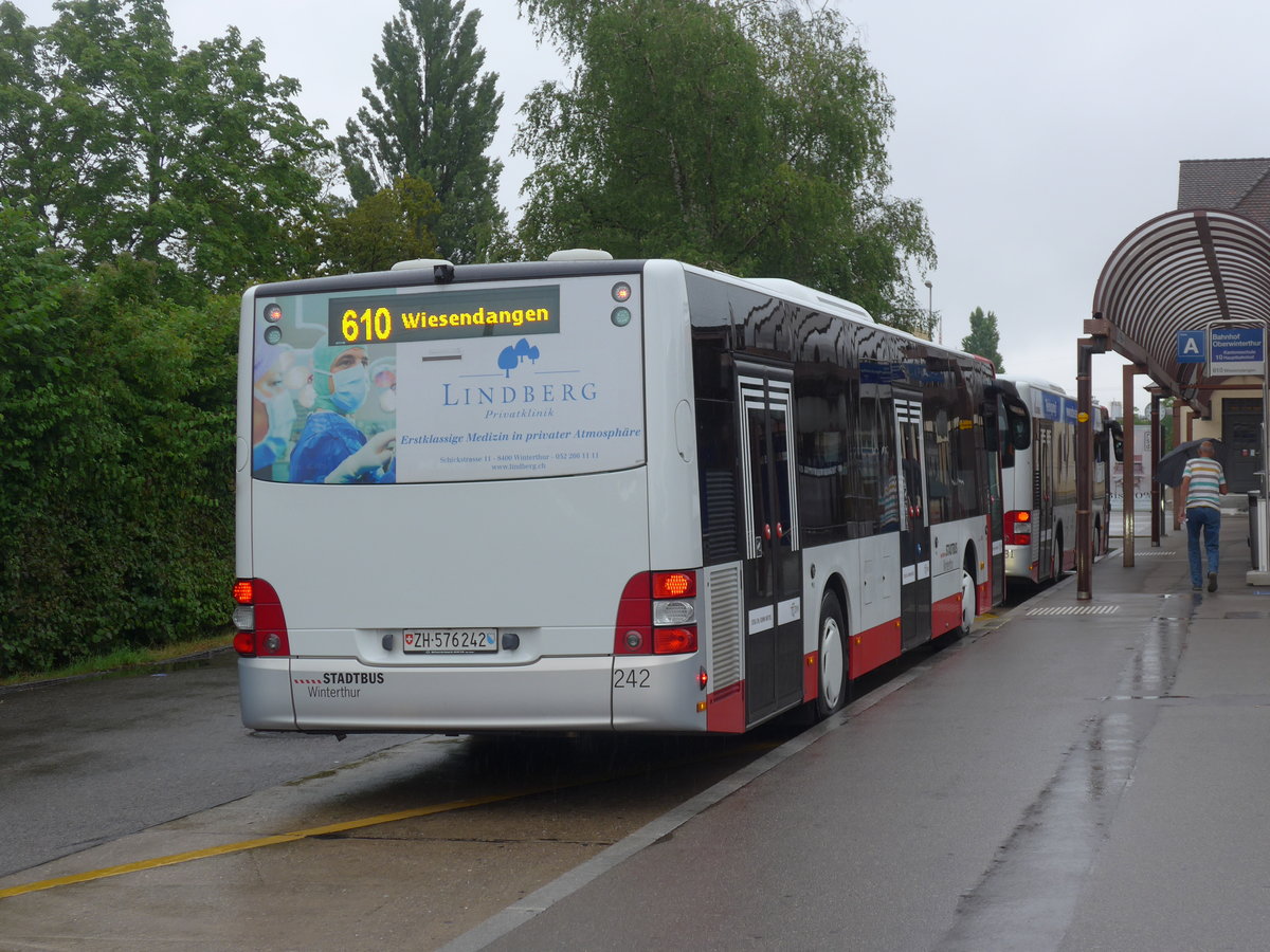 (208'171) - SW Winterthur - Nr. 242/ZH 576'242 - MAN am 28. Juli 2019 beim Bahnhof Oberwinterthur