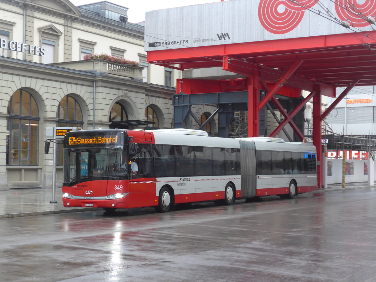 (208'183) - SW Winterthur - Nr. 349/ZH 766'349 - Solaris am 28. Juli 2019 beim Hauptbahnhof Winterthur