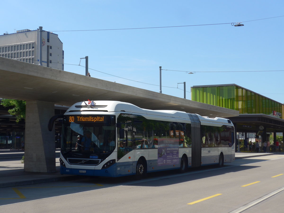 (208'251) - VBZ Zrich - Nr. 441/ZH 907'441 - Volvo am 1. August 2019 beim Bahnhof Zrich-Oerlikon