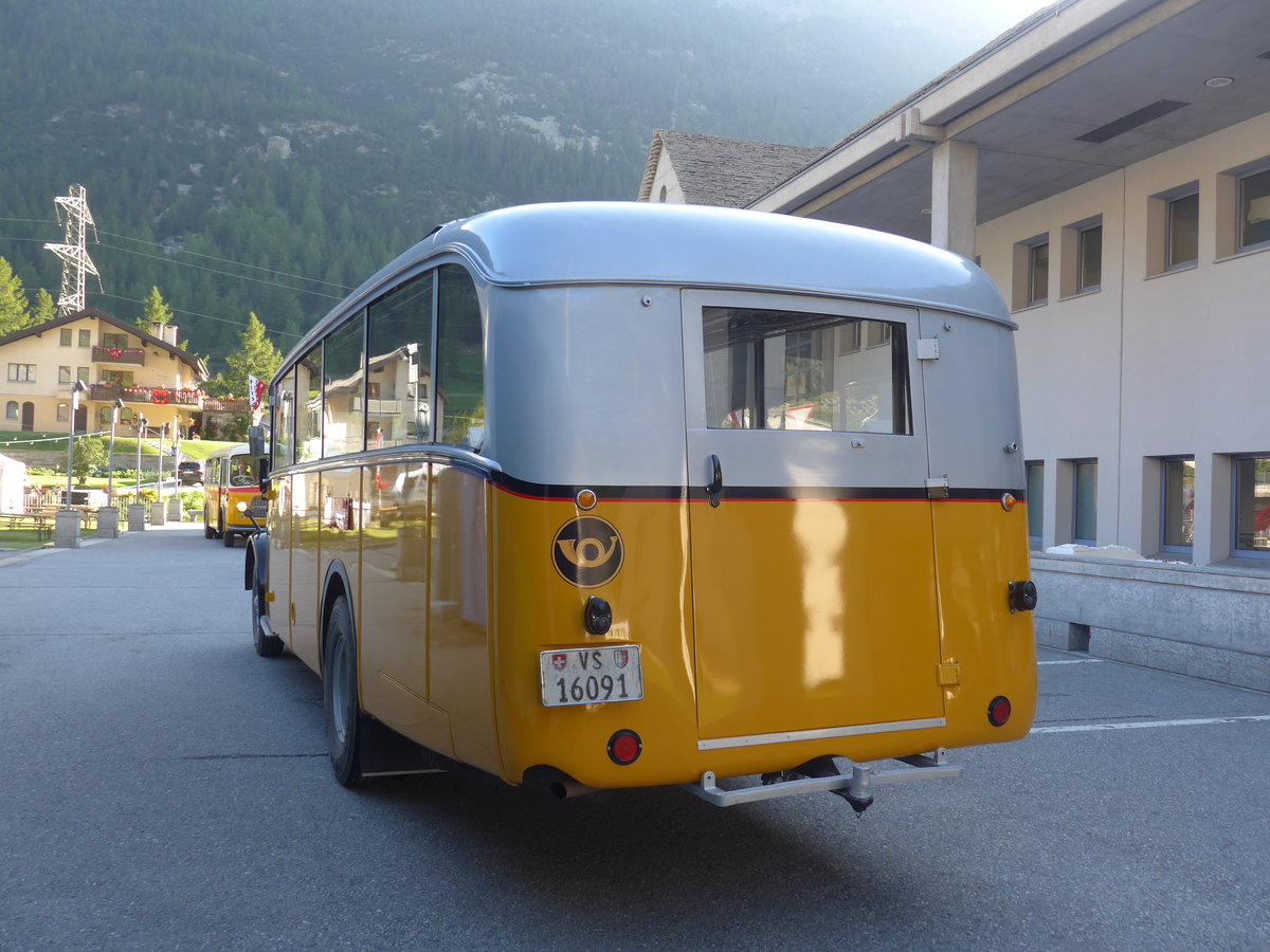 (208'278) - Bonnard, Ayer - VS 16'091 - Saurer/Hess (ex APN Genve; ex Baumgartner, Grenchen; ex P 23'009; ex P 2031) am 3. August 2019 in Simplon Dorf, Werkhof