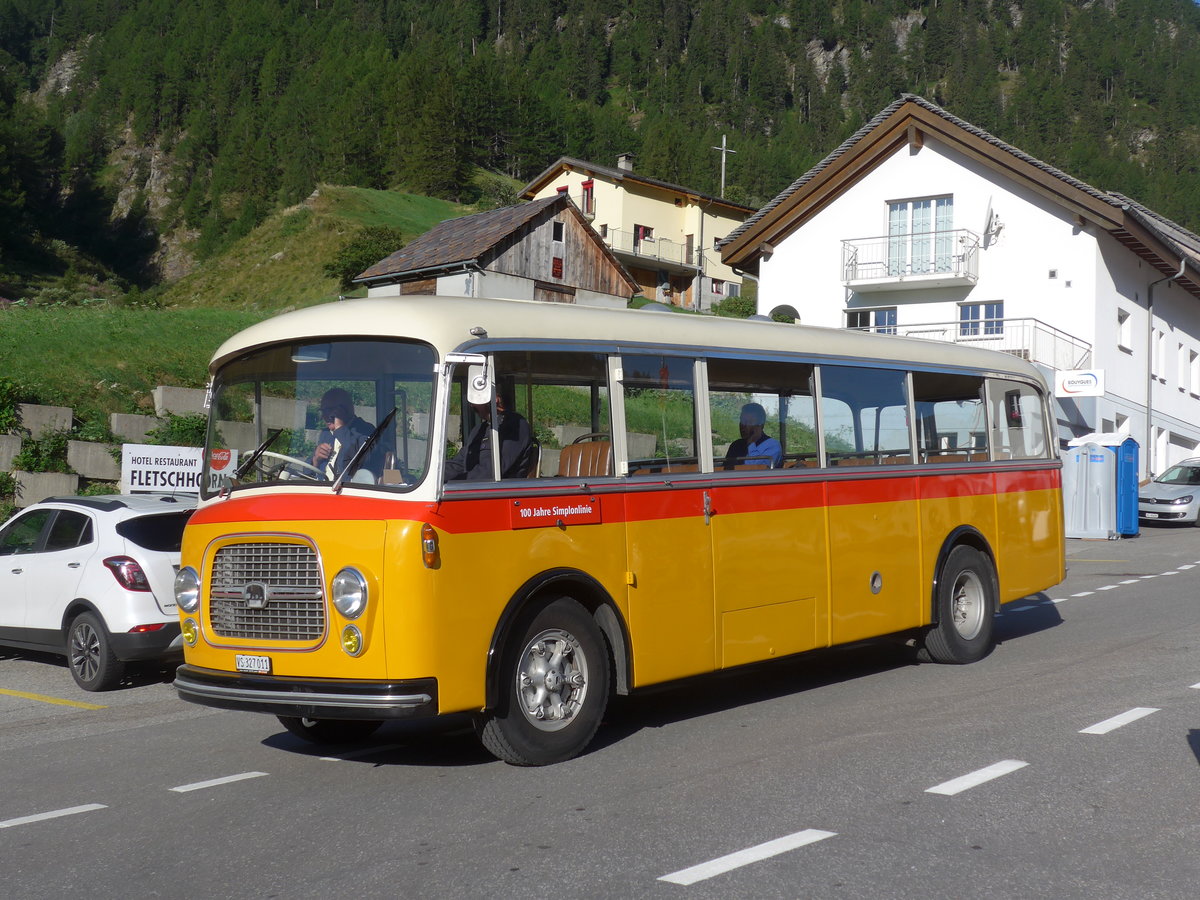 (208'280) - Zenklusen, Glis - VS 327'011 - Berna/BBO (ex Flori, Wohlen; ex Merzaghi, Maroggia) am 3. August 2019 in Simplon Dorf