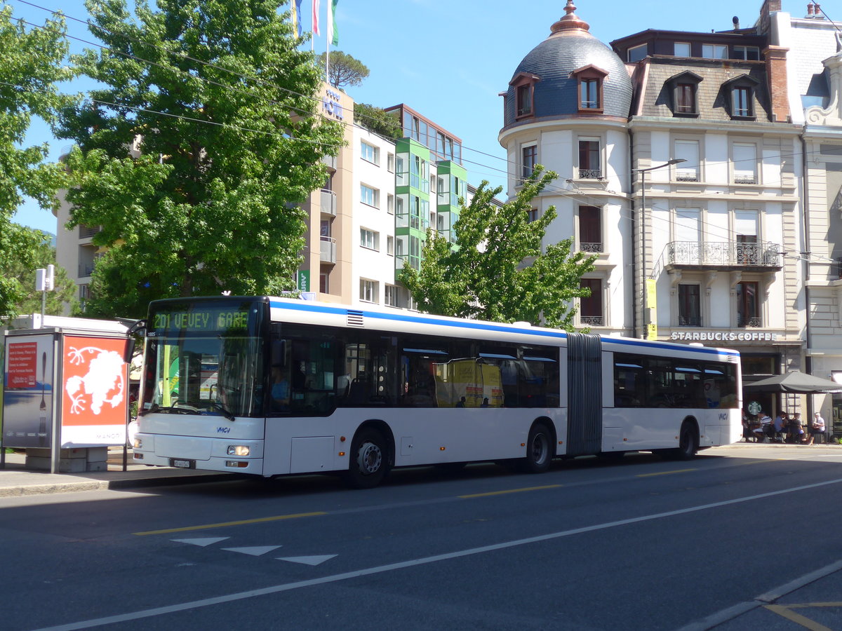 (208'461) - VMCV Clarens - Nr. 905/VD 463'547 - MAN (ex transN, La Chaux-de-Fonds Nr. 245; ex TN Neuchtel Nr. 245) am 4. August 2019 beim Bahnhof Vevey