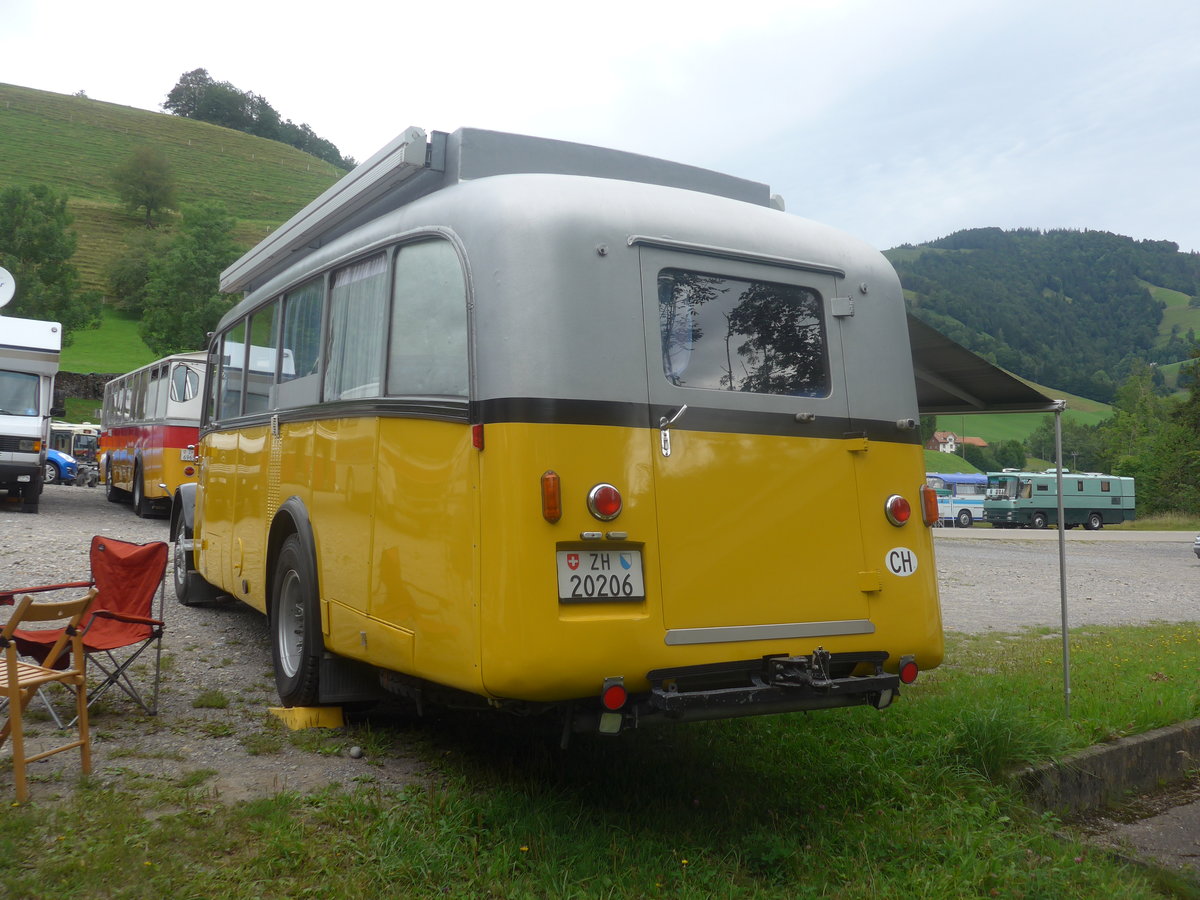 (208'847) - Langenegger A., Wdenswil - ZH 20'206 - Saurer/Krapf (ex Tscharner, Thusis) am 17. August 2019 in Atzmnnig, Schutt