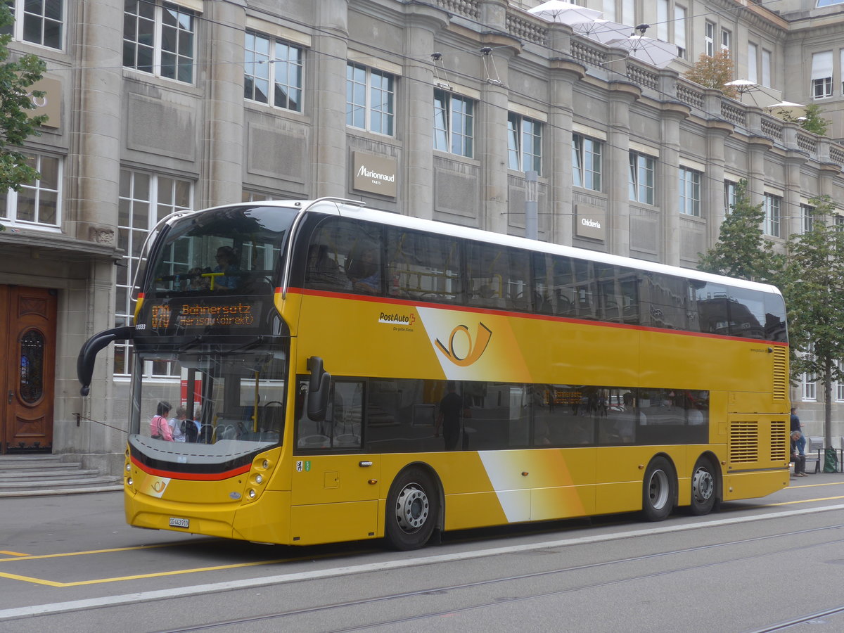 (208'932) - PostAuto Ostschweiz - SG 443'910 - Alexander Dennis am 17. August 2019 beim Bahnhof St. Gallen