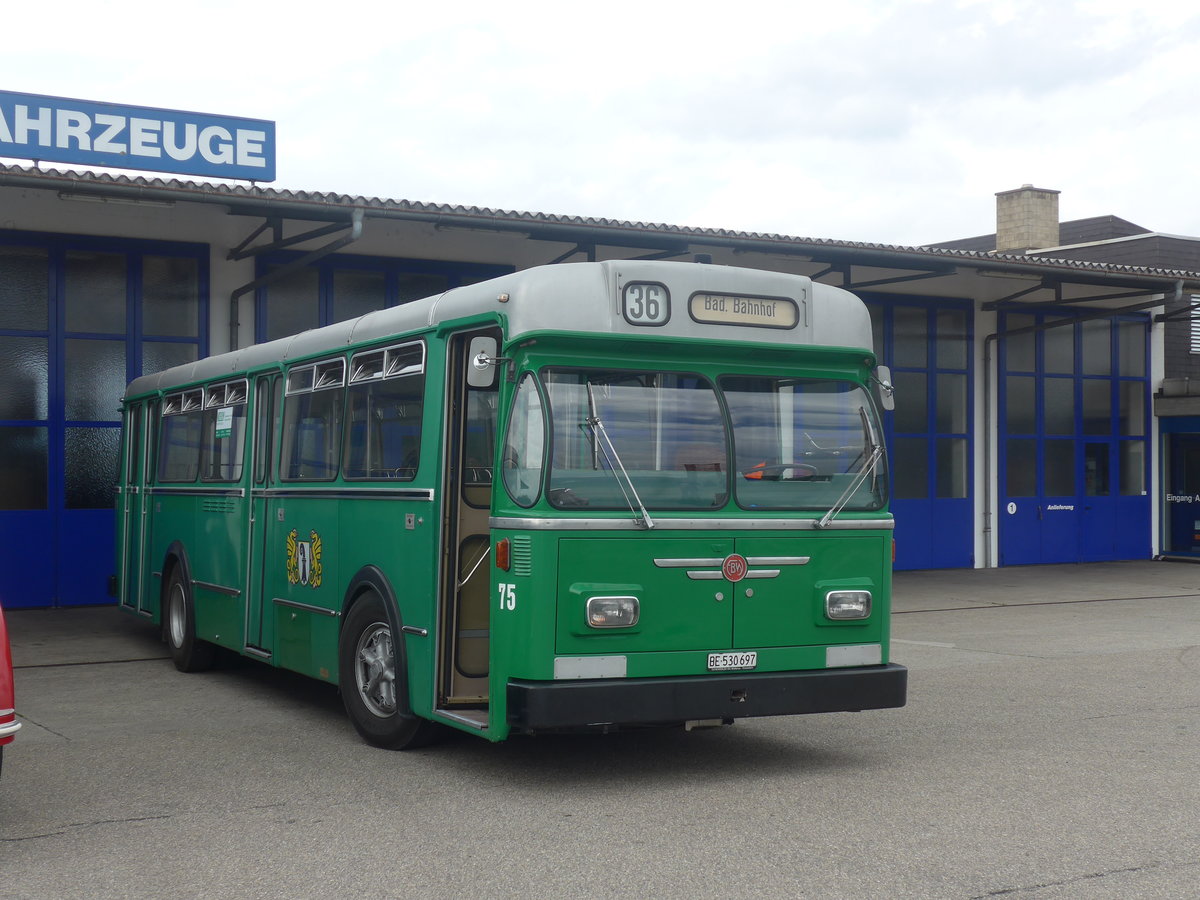 (209'225) - BVB Basel (RWB) - Nr. 75/BE 530'697 - FBW/FHS am 1. September 2019 in Lyssach, Lorenz