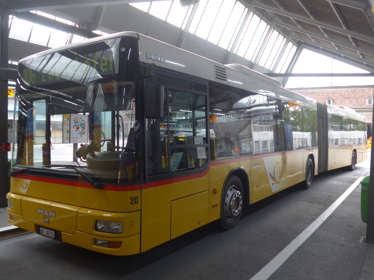 (209'311) - Steiner, Ortschwaben - Nr. 20/BE 48'735 - MAN (ex Nr. 10) am 5. September 2019 in Bern, Postautostation