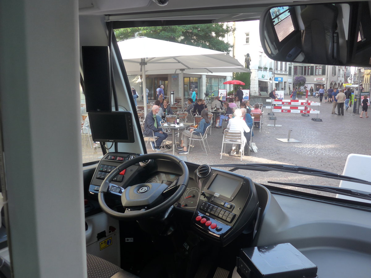 (209'546) - VBSH Schaffhausen - Nr. 35/SH 38'035 - Irizar (Probefahrzeug) am 14. September 2019 in Schaffhausen, Fronwagplatz (Innenaufnahme)