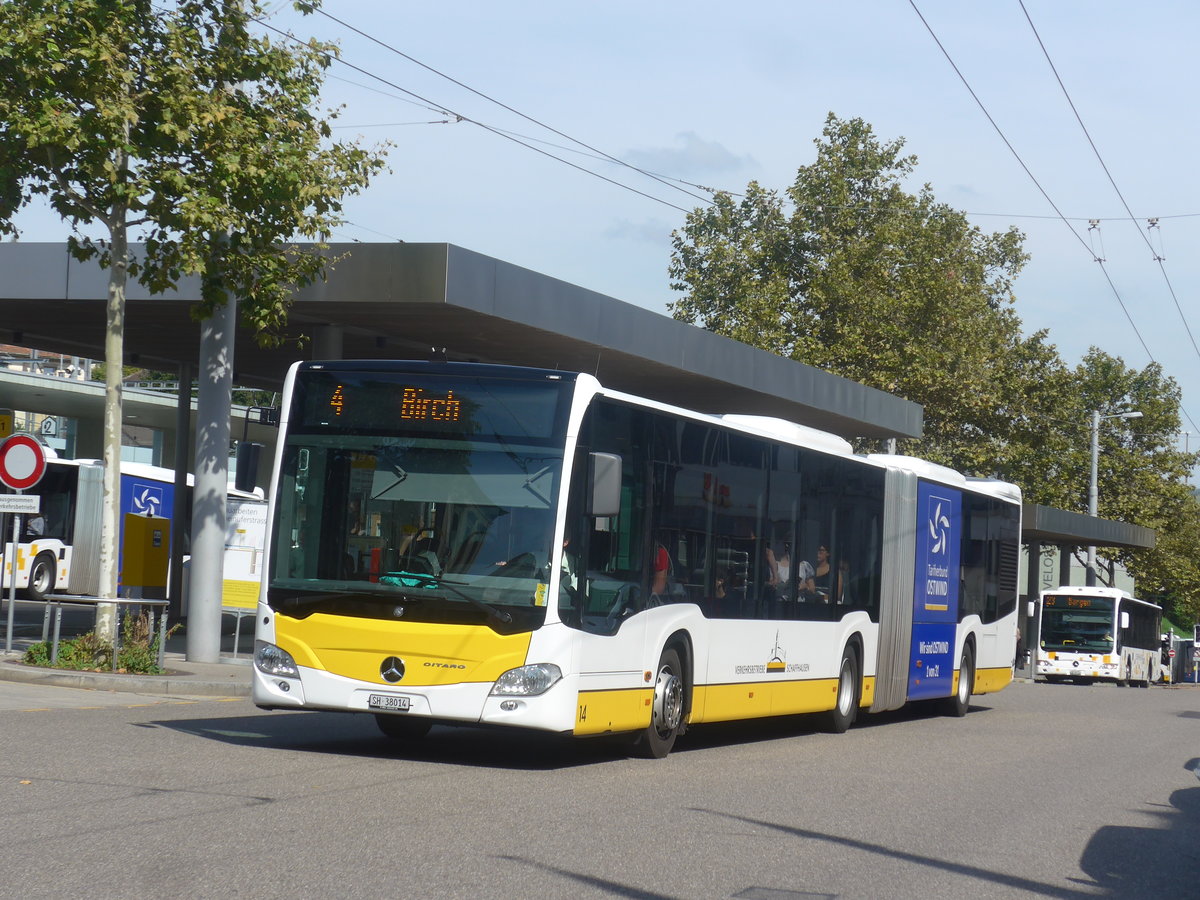 (209'615) - VBSH Schaffhausen - Nr. 14/SH 38'014 - Mercedes am 14. September 2019 beim Bahnhof Schaffhausen