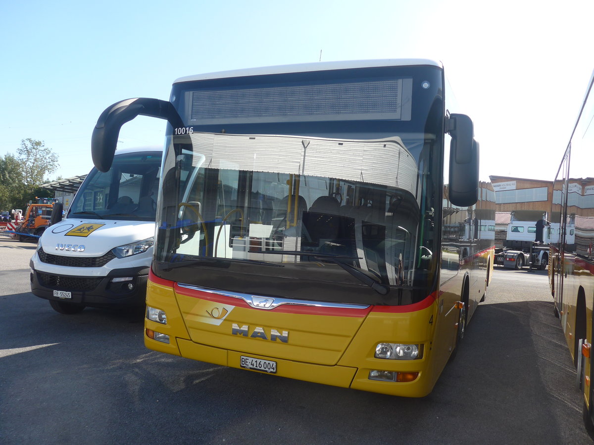 (209'699) - PostAuto Bern - Nr. 4/BE 416'004 - MAN (ex Klopfstein, Laupen Nr. 4) am 15. September 2019 in Kerzers, Interbus