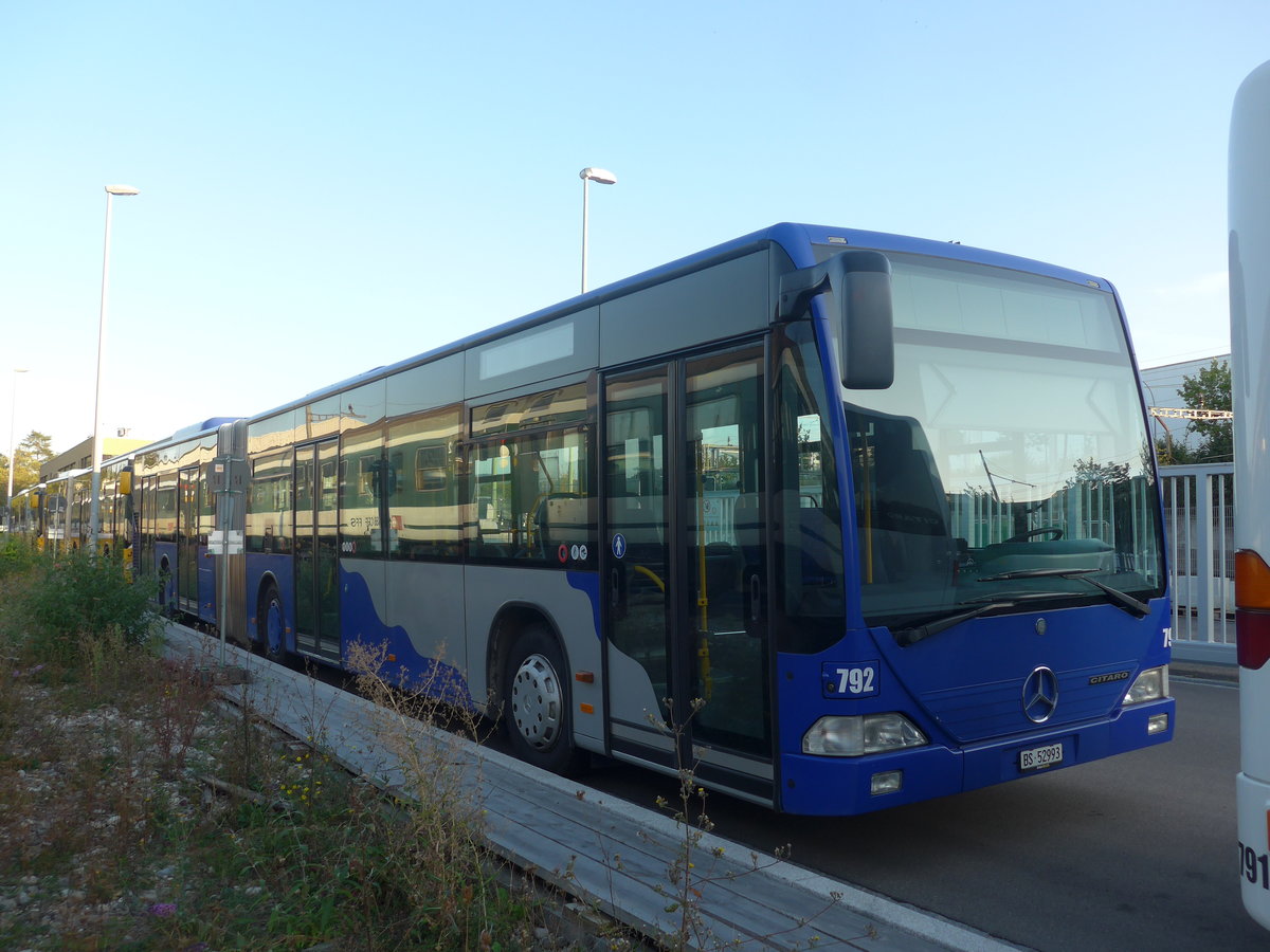 (209'723) - BVB Basel - Nr. 792/BS 52'993 - Mercedes (ex VZO Grningen Nr. 24) am 21. September 2019 in Basel, Depot Dreispitz