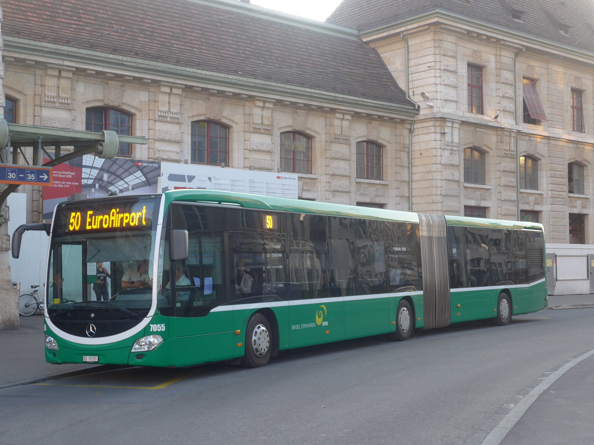 (209'729) - BVB Basel - Nr. 7055/BS 99'355 - Mercedes am 21. September 2019 beim Bahnhof Basel