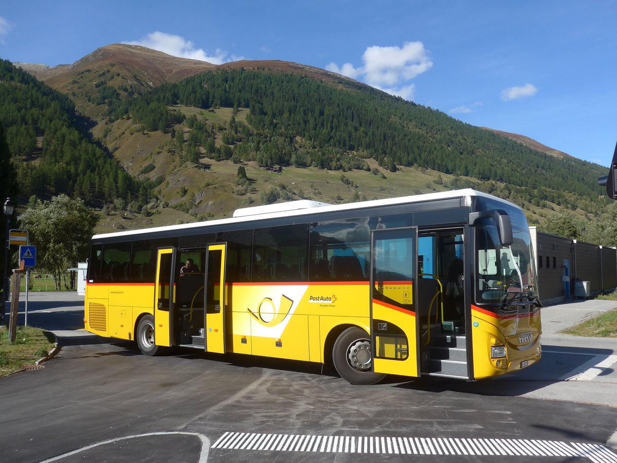 (209'849) - PostAuto Bern - BE 485'297 - Iveco am 28. September 2019 beim Bahnhof Ulrichen