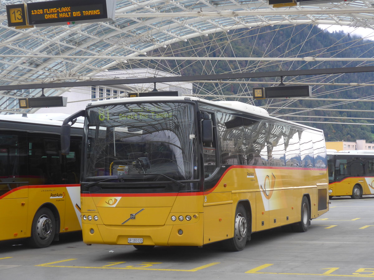 (209'998) - PostAuto Graubnden - GR 180'030 - Volvo (ex Reptrans, Salouf; ex PostAuto Graubnden GR 102'313) am 6. Oktober 2019 in Chur, Postautostation