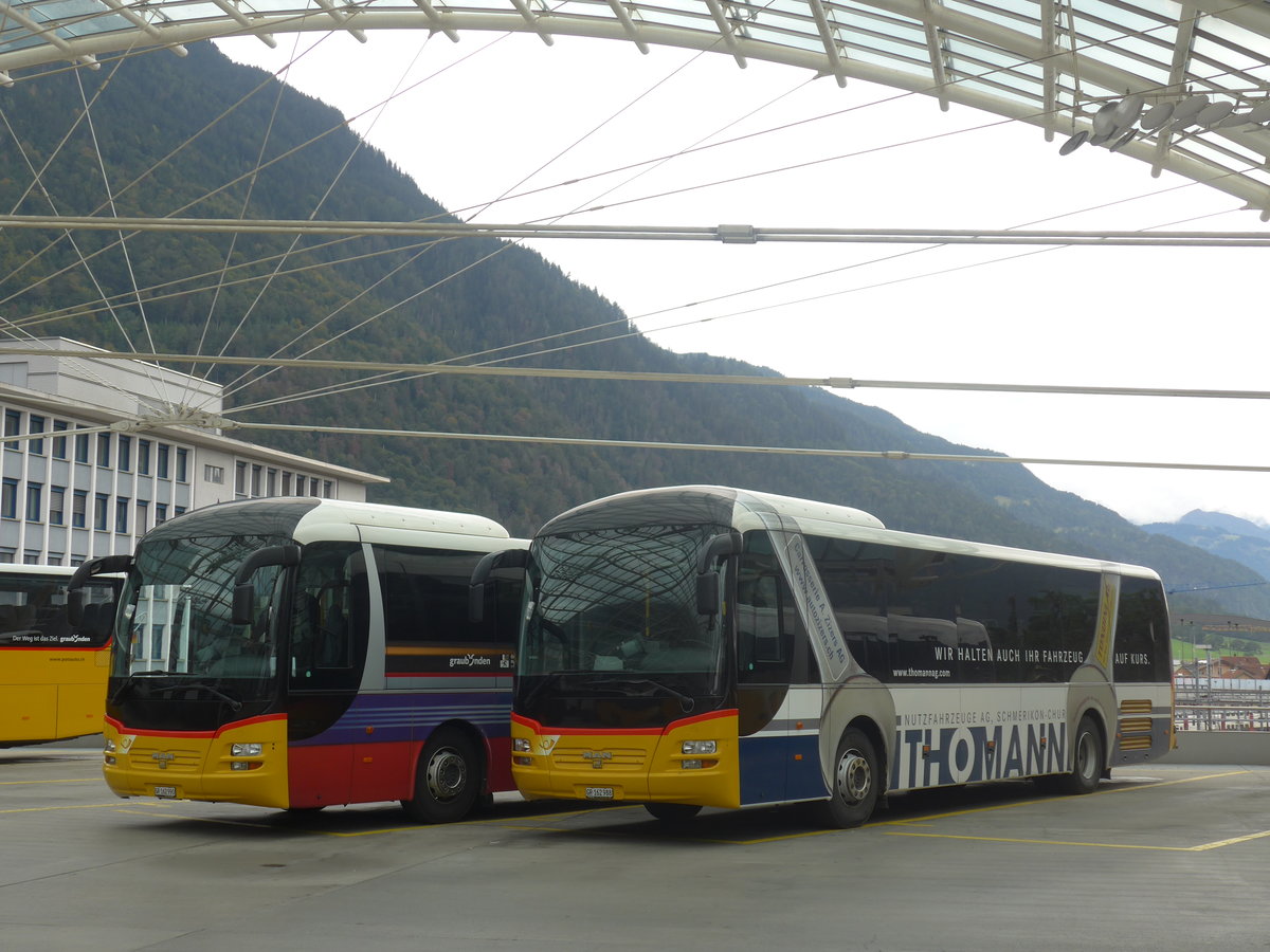 (210'054) - PostAuto Graubnden - GR 162'988 - MAN am 6. Oktober 2019 in Chur, Postautostation