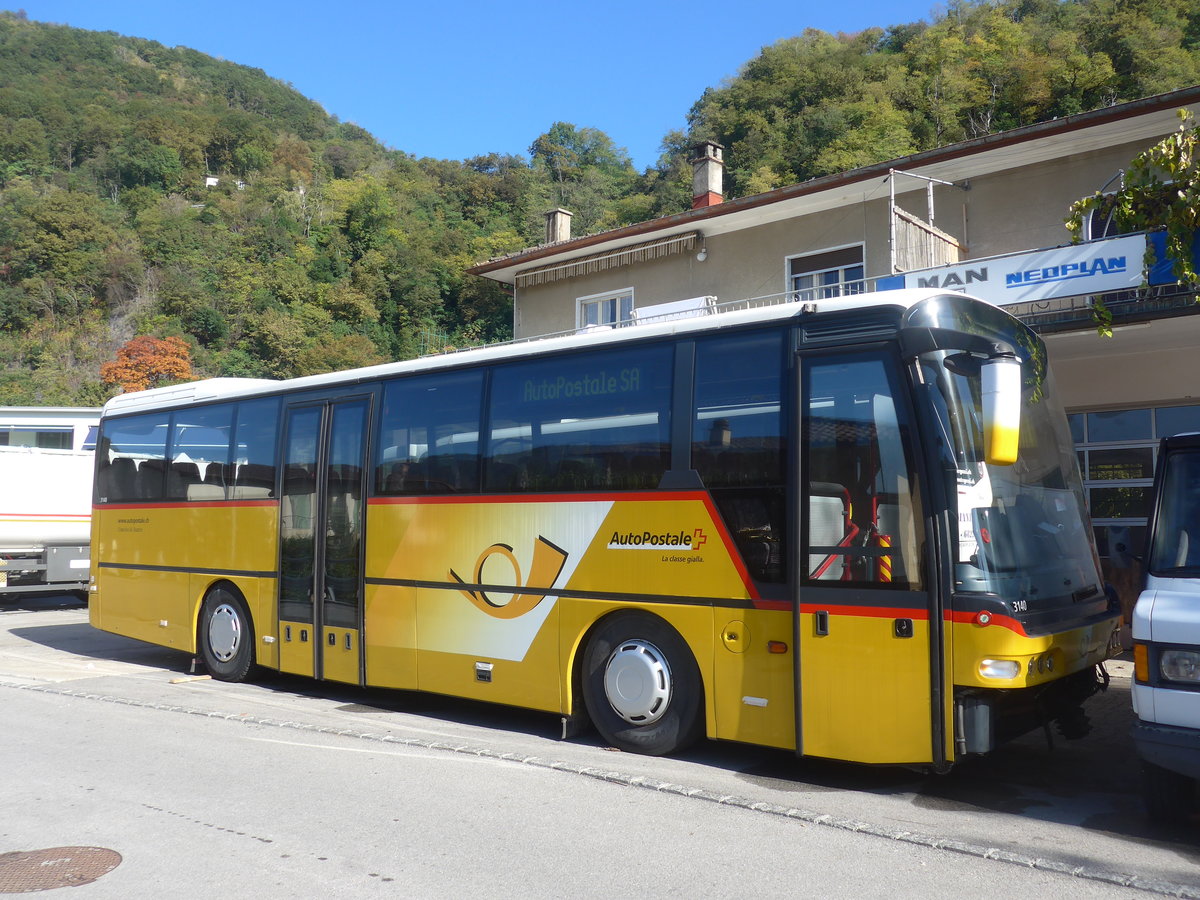 (210'548) - Chiesa, Riazzino - Neoplan (ex Autopostale, Muggio; ex Schera, Muggio; ex AutoPostale Ticino-Moesano Nr. 509; ex P 25'849) am 26. Oktober 2019 in Maroggia, Garage Merzaghi