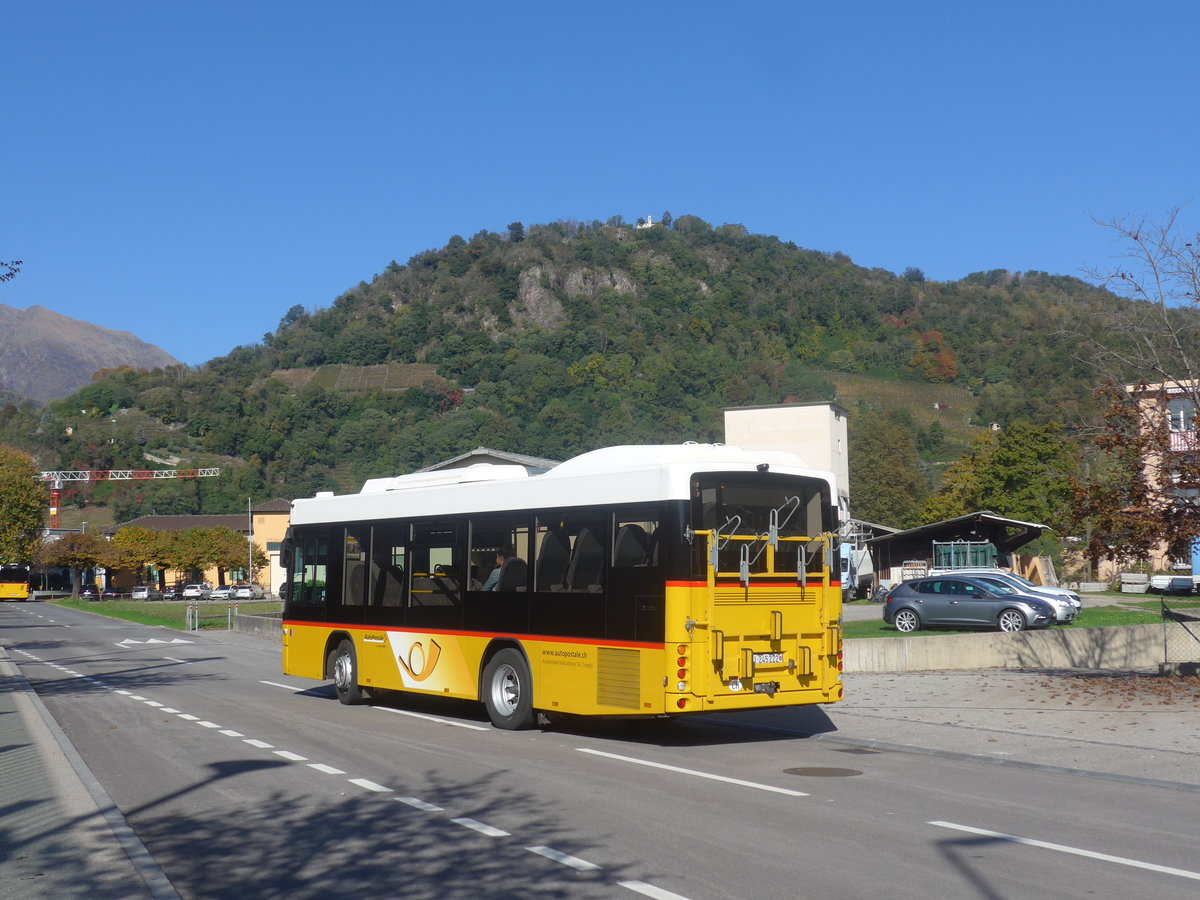 (210'567) - Autopostale, Croglio - TI 245'222 - Scania/Hess am 26. Oktober 2019 beim Bahnhof Lamone-Cadempino