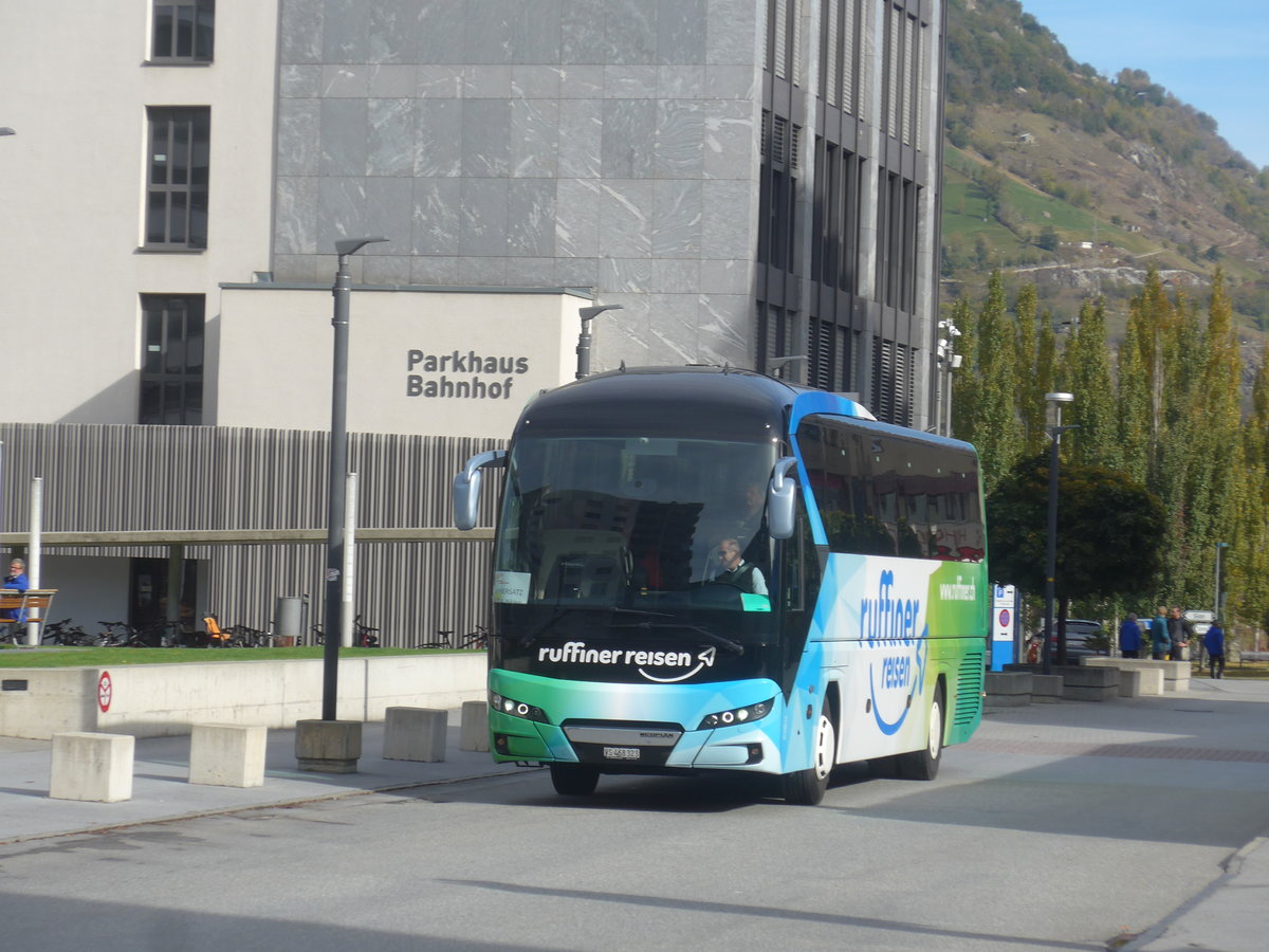 (210'654) - Ruffiner, Turtmann - VS 468'323 - Neoplan am 27. Oktober 2019 beim Bahnhof Visp