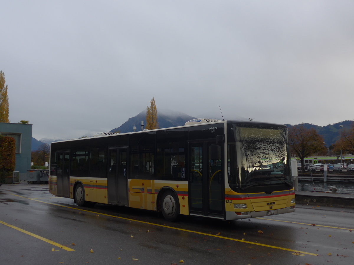 (210'747) - STI Thun - Nr. 124/BE 700'124 - MAN am 3. November 2019 bei der Schifflndte Thun