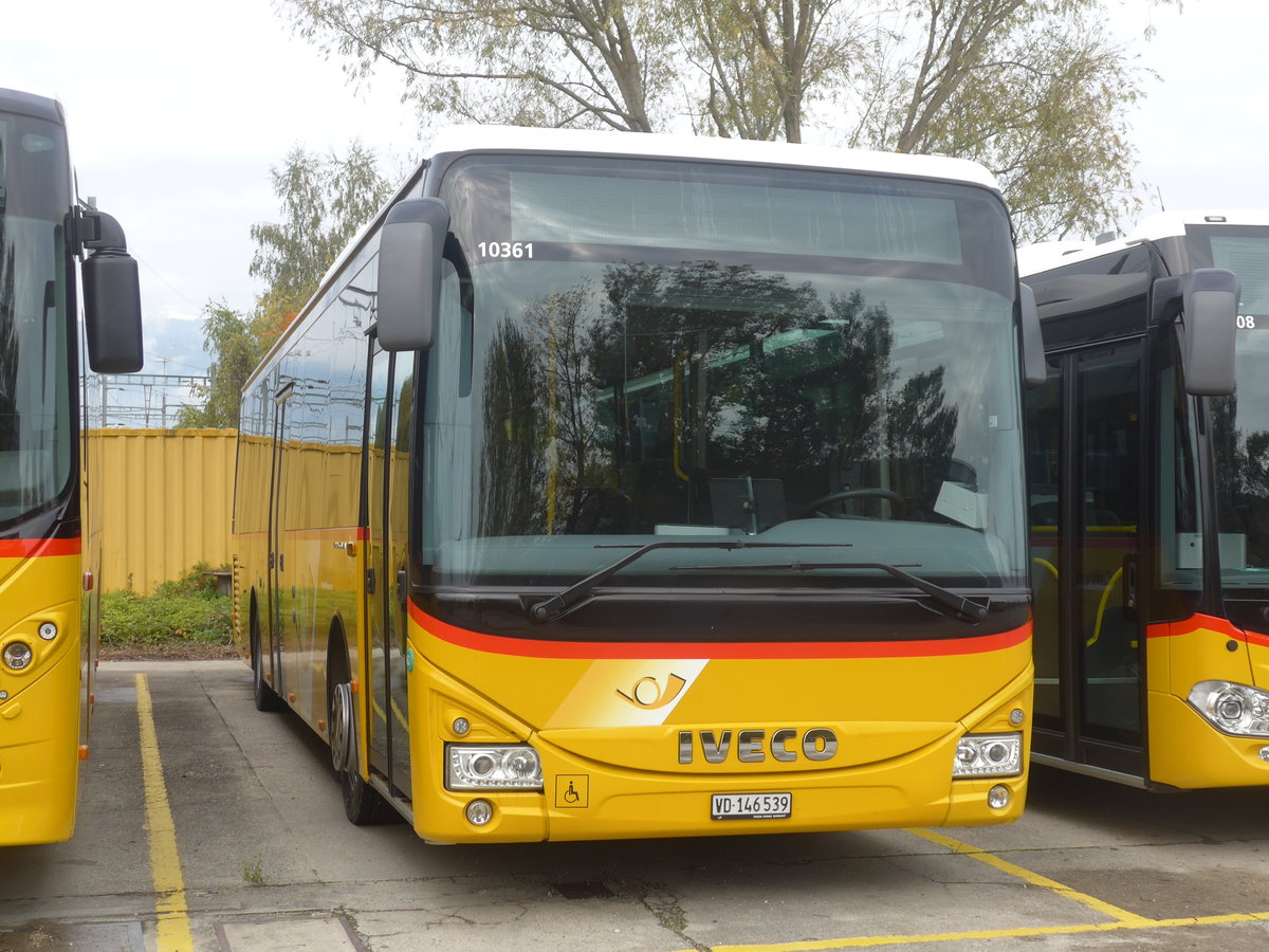 (210'891) - CarPostal Ouest - VD 146'539 - Iveco am 9. November 2019 in Yverdon, Garage