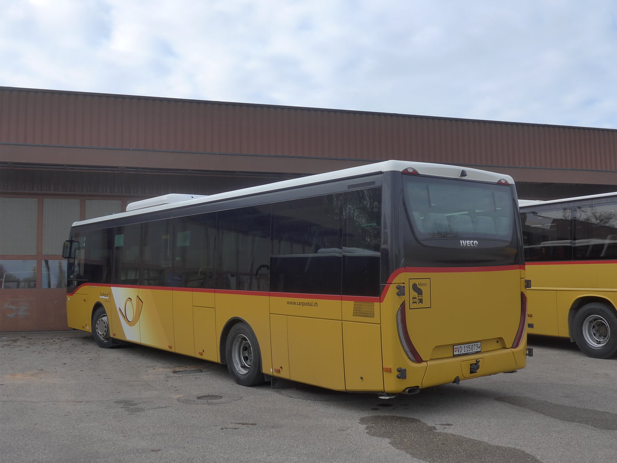 (210'909) - CarPostal Ouest - VD 115'073 - Iveco am 9. November 2019 in Yverdon, Garage