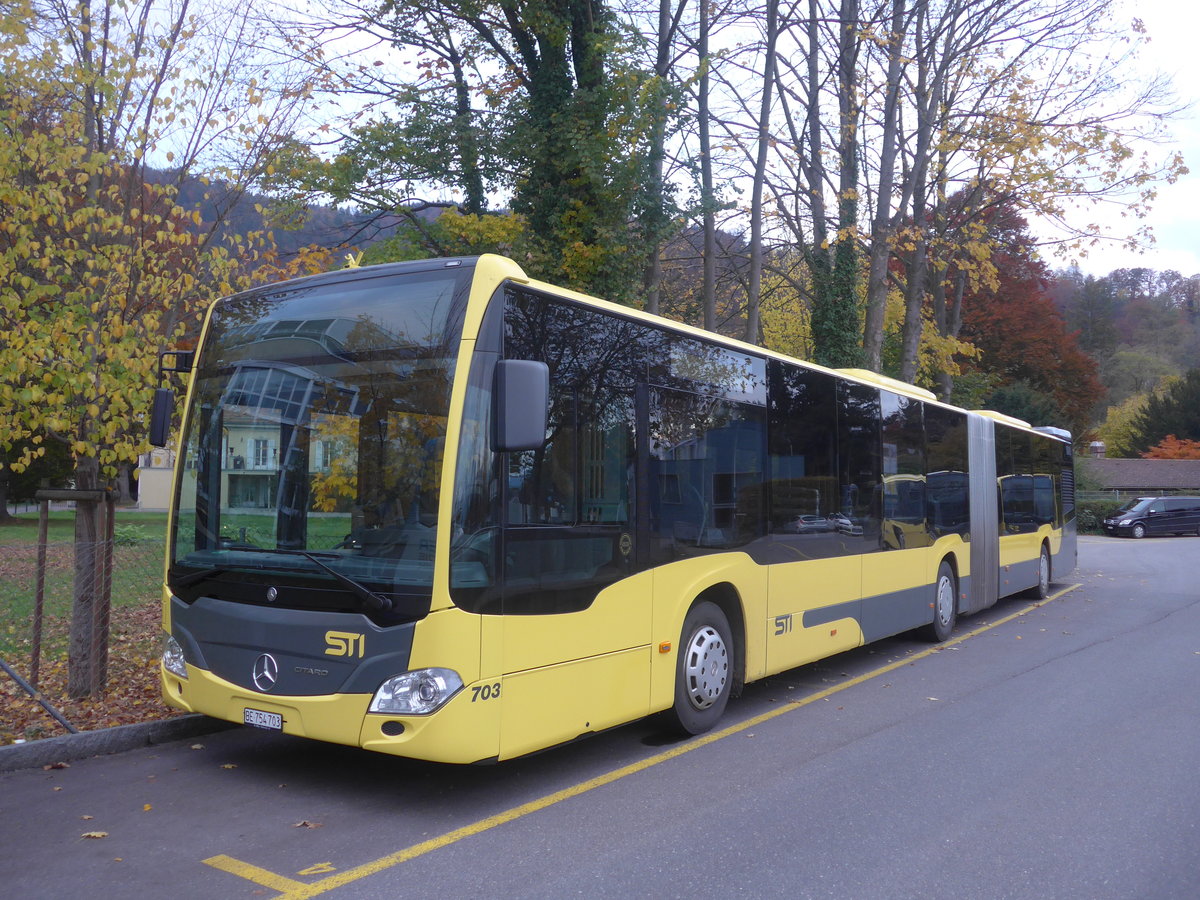 (210'956) - STI Thun - Nr. 703/BE 754'703 - Mercedes am 9. November 2019 bei der Schifflndte Thun