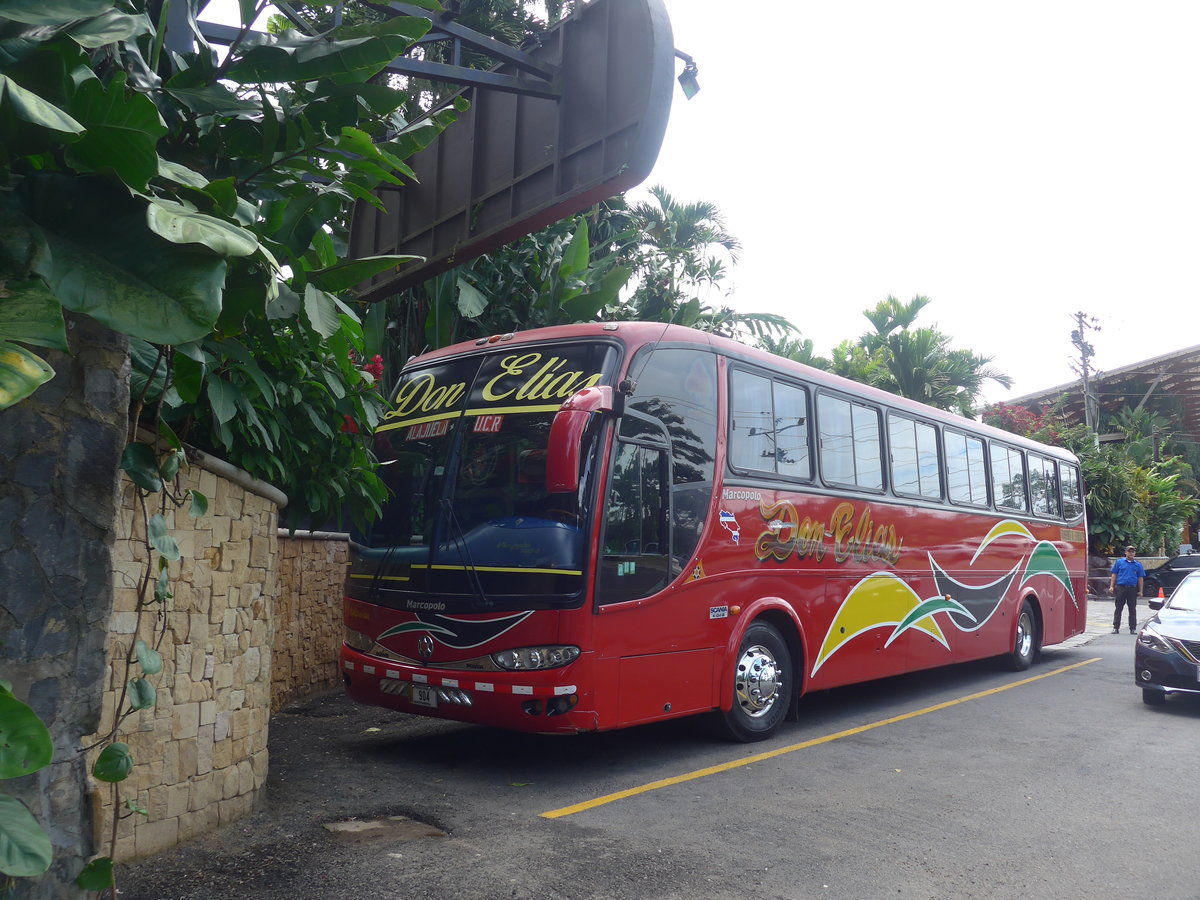 (212'308) - Don Elias - 904 - Marcopolo/Scania am 24. November 2019 in La Fortuna, Baldi Hot Springs