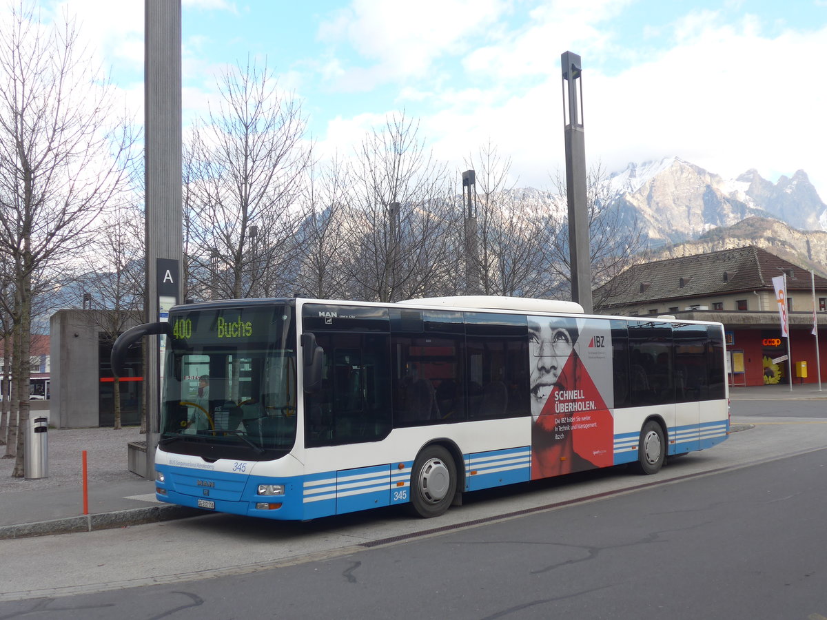 (212'647) - BSW Sargans - Nr. 345/SG 312'116 - MAN am 7. Dezember 2019 beim Bahnhof Sargans