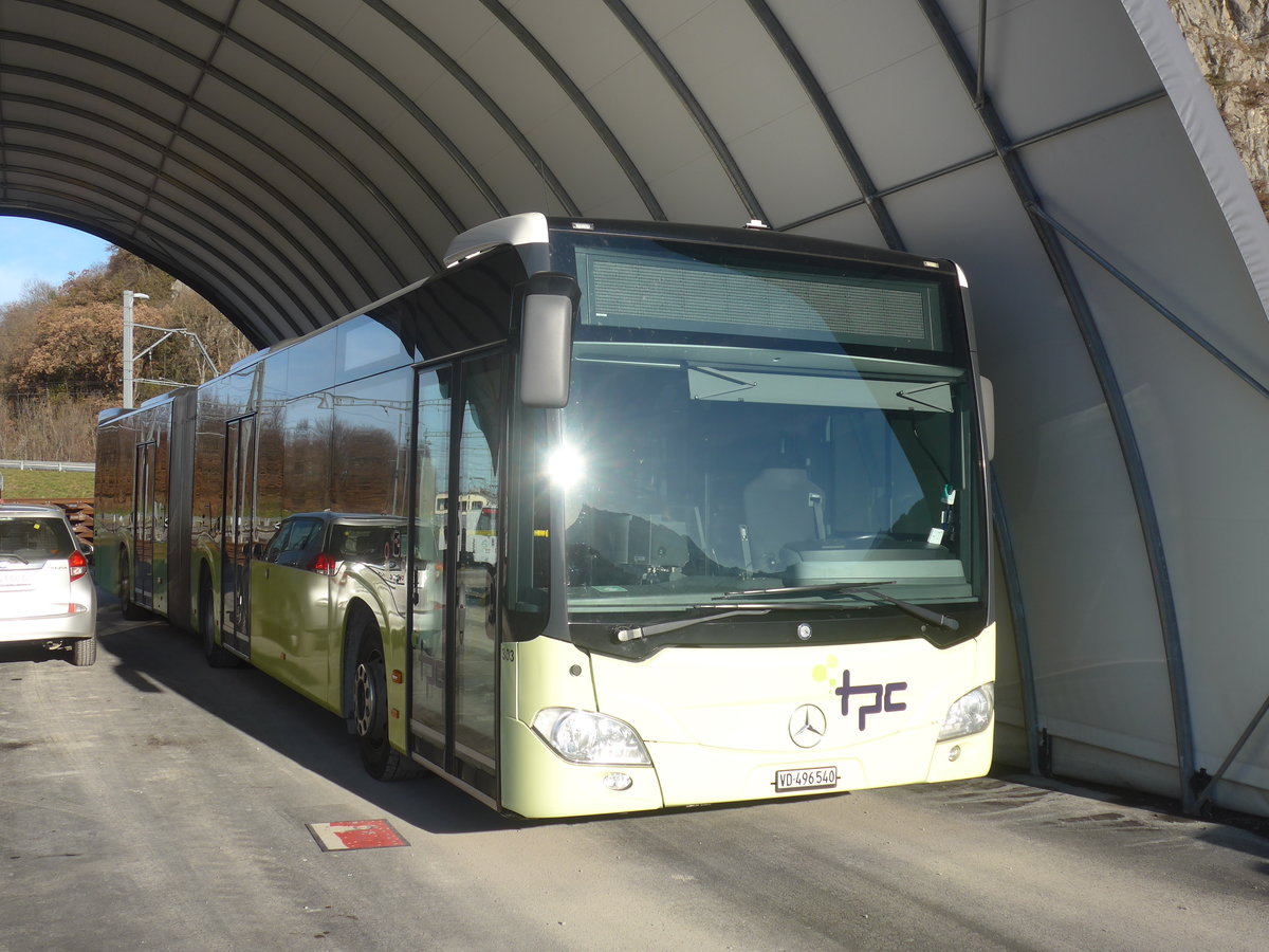 (212'733) - TPC Aigle - Nr. 303/VD 496'540 - Mercedes (ex PostAuto Bern Nr. 633) am 8. Dezember 2019 in Aigle, Dpt