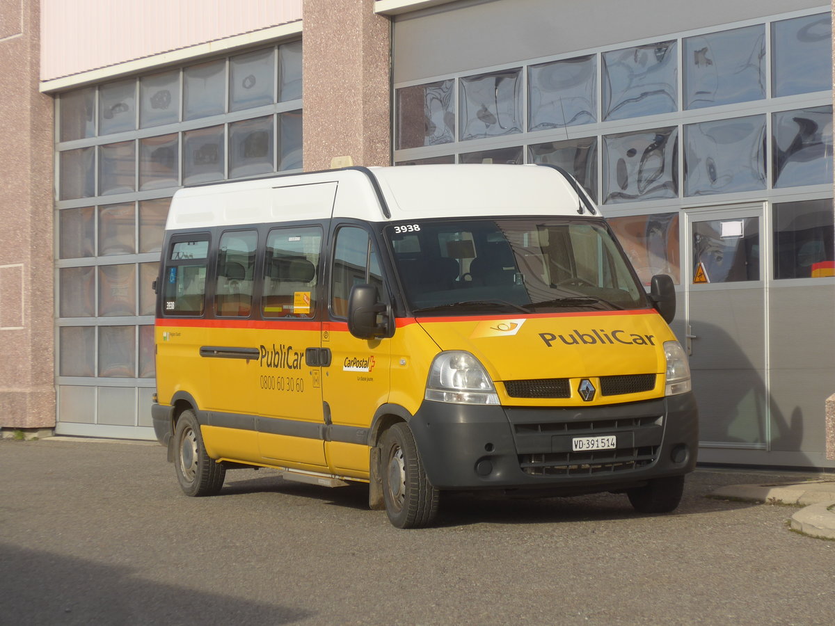 (212'740) - CarPostal Ouest - VD 391'514 - Renault am 8. Dezember 2019 in Echallens, Garage