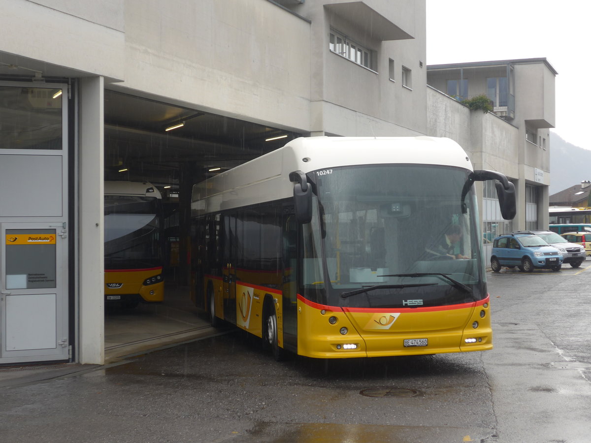 (213'062) - PostAuto Bern - BE 474'560 - Hess am 22. Dezember 2019 in Sarnen, Garage