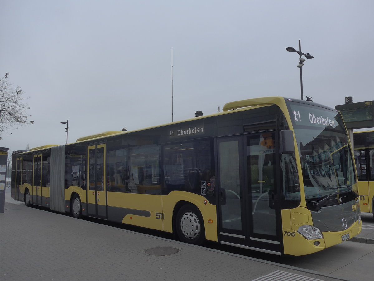 (213'194) - STI Thun - Nr. 706/BE 818'706 - Mercedes am 30. Dezember 2019 beim Bahnhof Thun