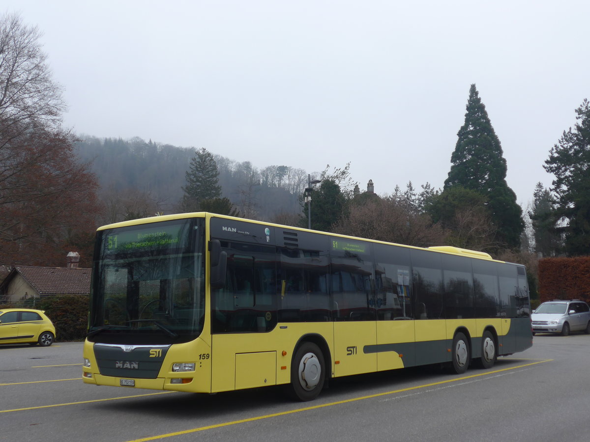 (213'196) - STI Thun - Nr. 159/BE 752'159 - MAN am 30. Dezember 2019 bei der Schifflndte Thun