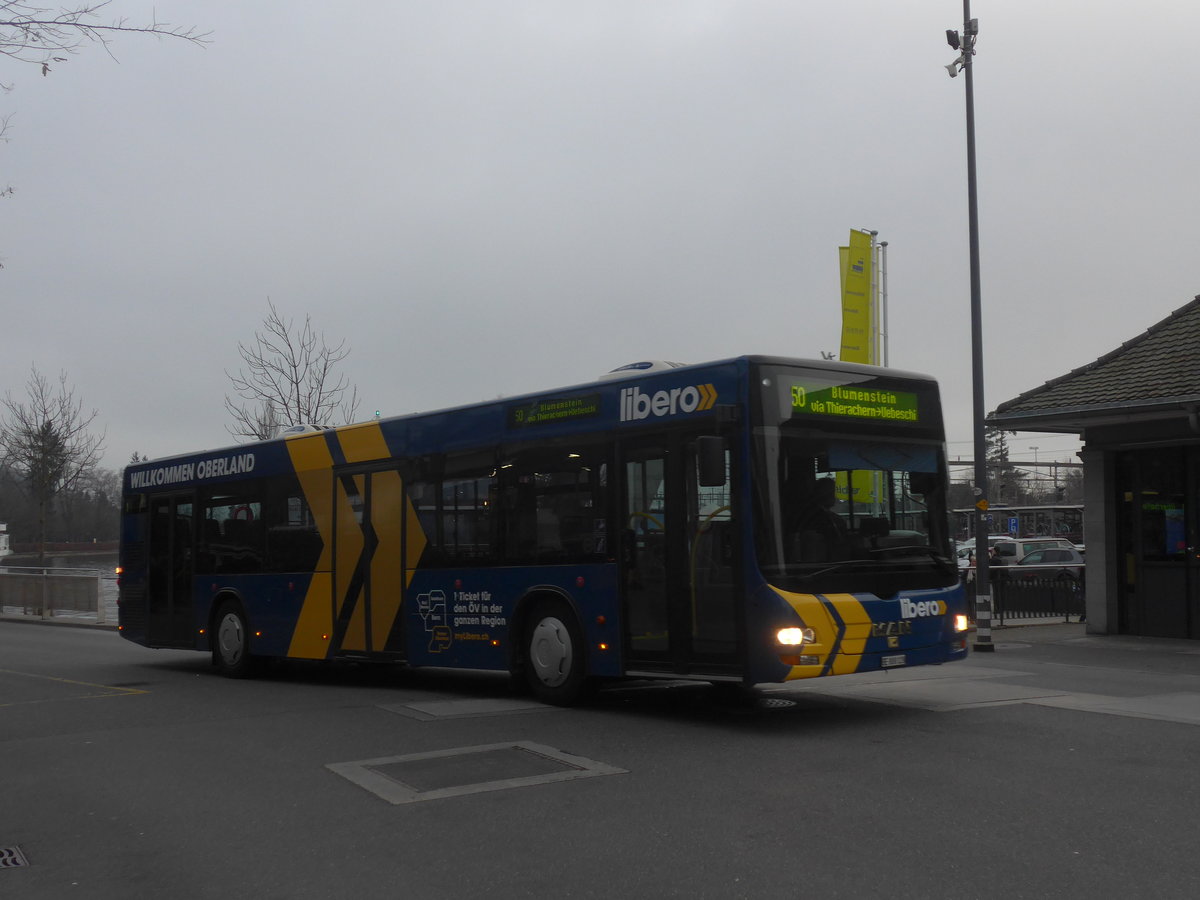 (213'206) - STI Thun - Nr. 128/BE 800'128 - MAN am 31. Dezember 2019 beim Bahnhof Thun