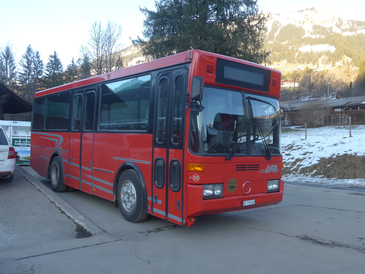 (213'318) - AFA Adelboden - Nr. 50/BE 715'002 - Vetter (ex AVG Grindelwald Nr. 21) am 2. Januar 2020 beim Bahnhof Lenk