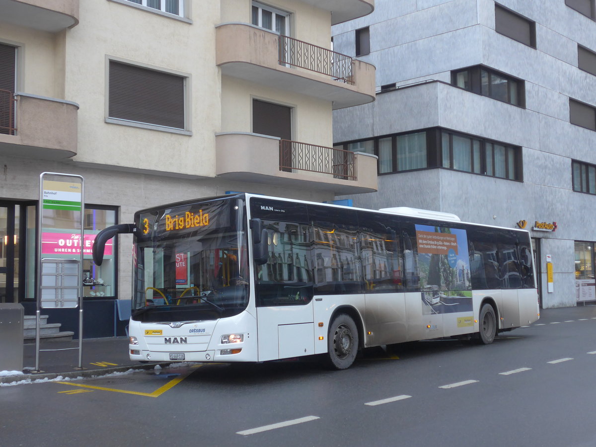 (213'381) - PostAuto Wallis - VS 449'116 - MAN am 4. Januar 2020 beim Bahnhof Brig