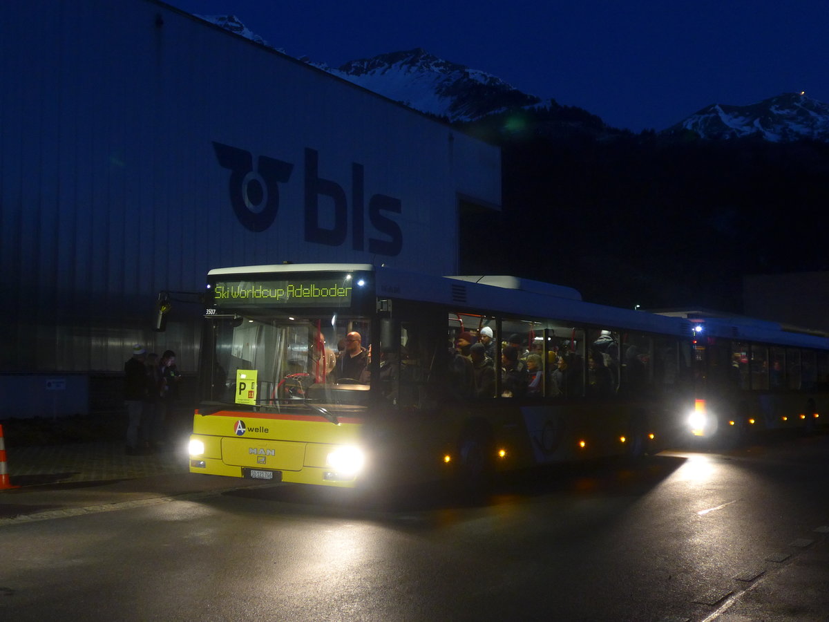 (213'443) - Wyss, Boningen - Nr. 34/SO 121'746 - MAN am 11. Januar 2020 beim Bahnhof Frutigen