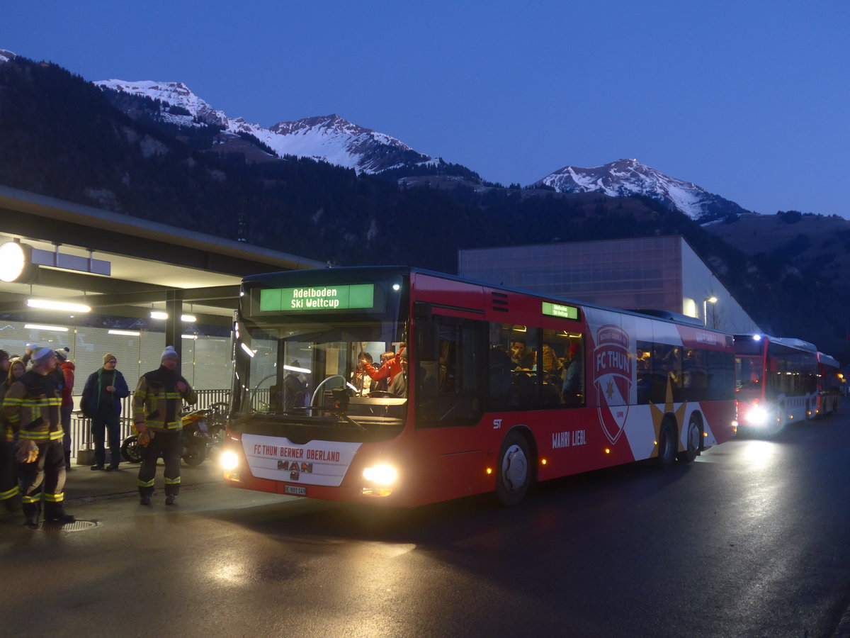 (213'450) - STI Thun - Nr. 149/BE 801'149 - MAN am 11. Januar 2020 beim Bahnhof Frutigen