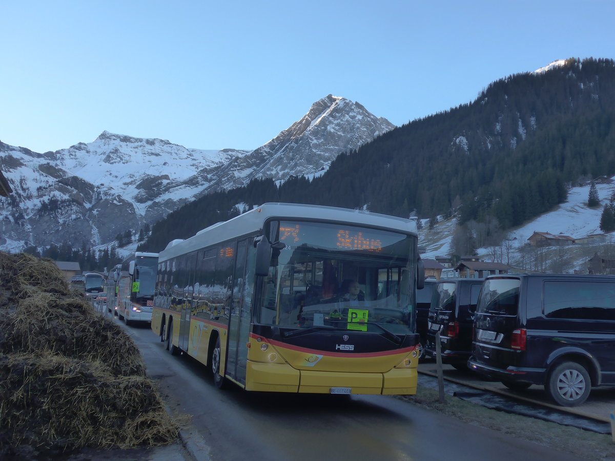 (213'499) - Engeloch, Riggisberg - Nr. 7/BE 447'403 - Scania/Hess am 11. Januar 2020 in Adelboden, Weltcup