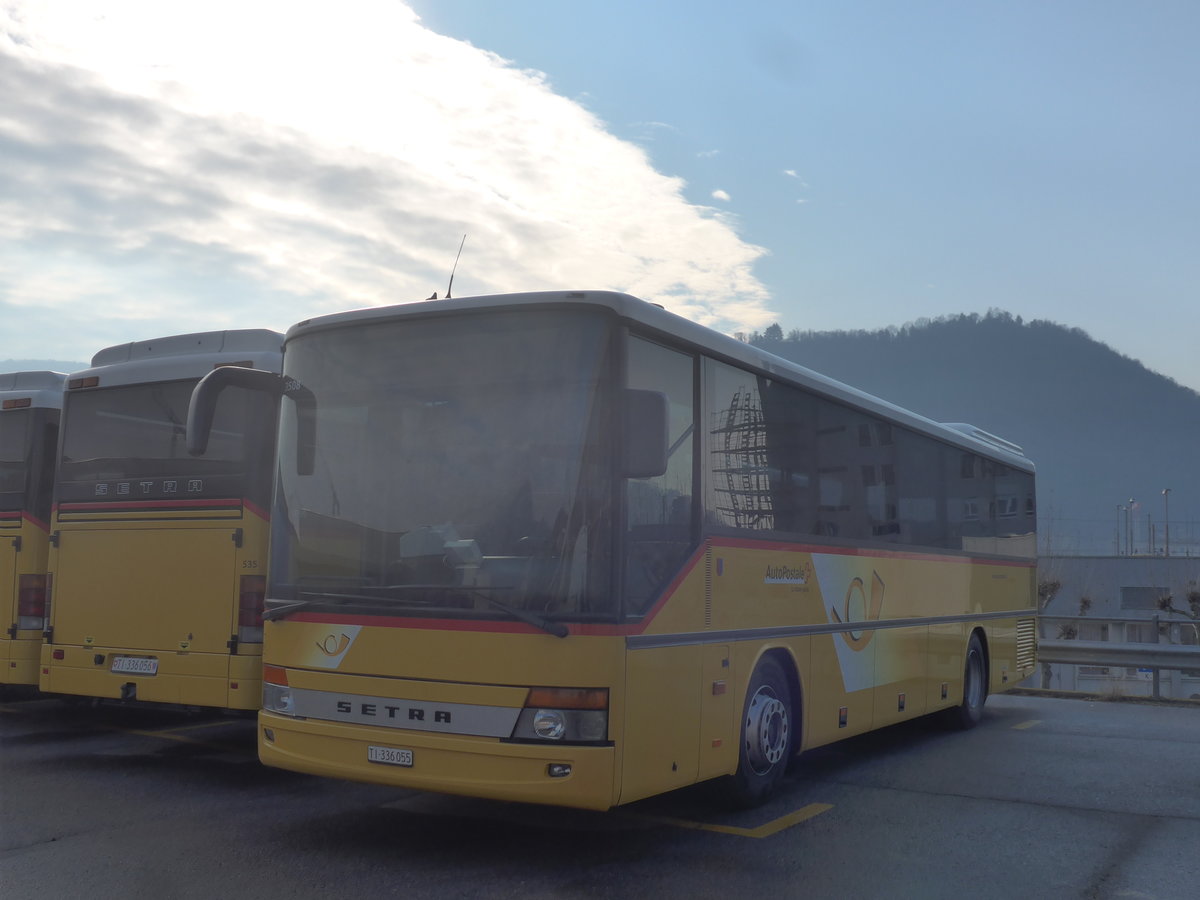 (213'865) - Autopostale, Muggio - TI 336'055 - Setra (ex AutoPostale Ticino Nr. 514) am 18. Januar 2020 in Balerna, Garage